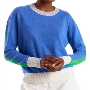 NEW BRODIE CASHMERE summer colourblock crew top in carolina
